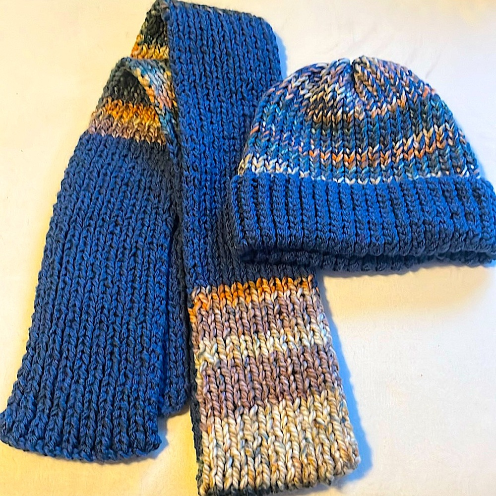 Handmade Hat and Scarf set adult size
